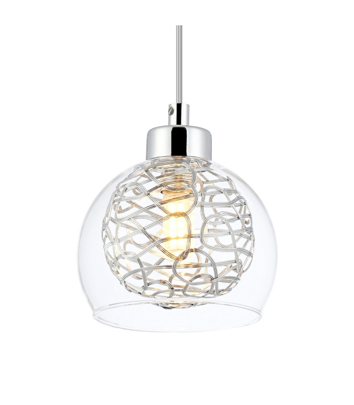 Talia Single Pendant 1 Light G9 Polished Chrome/Silver/Clear Glass-6