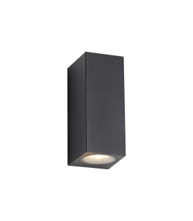 Tomar Rectangle Wall Lamp 2 x GU10 IP54 Sand Black-1