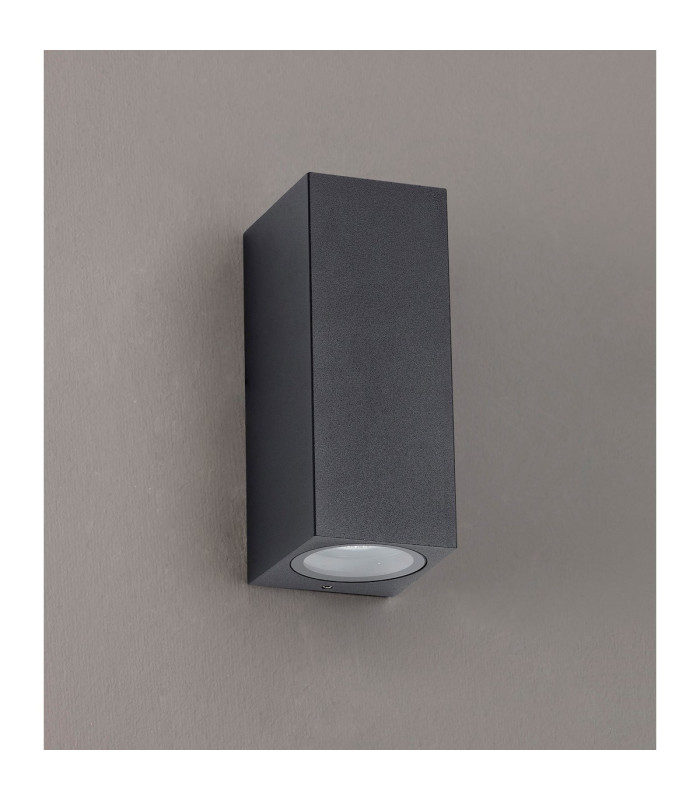 Tomar Rectangle Wall Lamp 2 x GU10 IP54 Sand Black-6