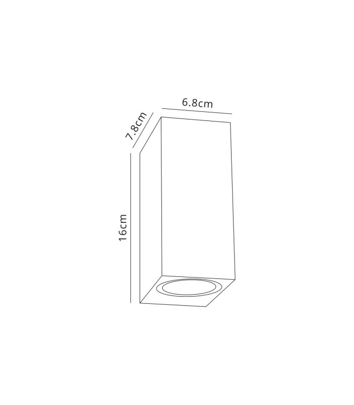 Tomar Rectangle Wall Lamp 2 x GU10 IP54 Sand Black-7