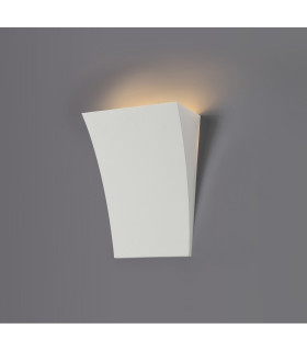Valerie Curved Rectangular Wall Lamp 2 x G9 (Max 25W) White Paintable Gypsum 1yr Warranty-2