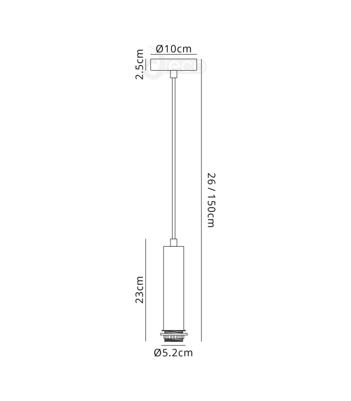 Wick 1.5m Suspension Kit 1 Light E27 Satin White-6