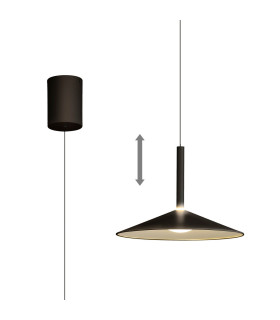 Calice 32cm Rise And Fall Pendant 9W LED 3000K 800lm Black/White 3yrs Warranty-1
