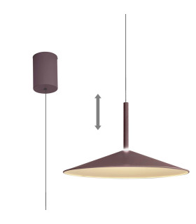 Calice 48cm Rise And Fall Pendant 16W LED 3000K 1200lm Coffee/White 3yrs Warranty-1