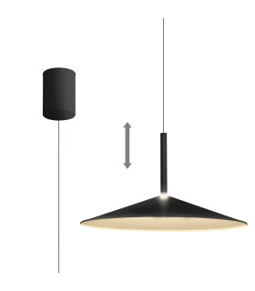 Calice 48cm Rise And Fall Pendant Dimmable 16W LED 3000K 1200lm Black/White 3yrs Warranty-1