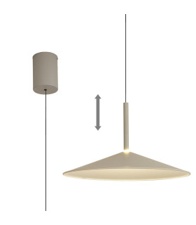 Calice 48cm Rise And Fall Pendant Dimmable 16W LED 3000K 1200lm Grey/White 3yrs Warranty-1