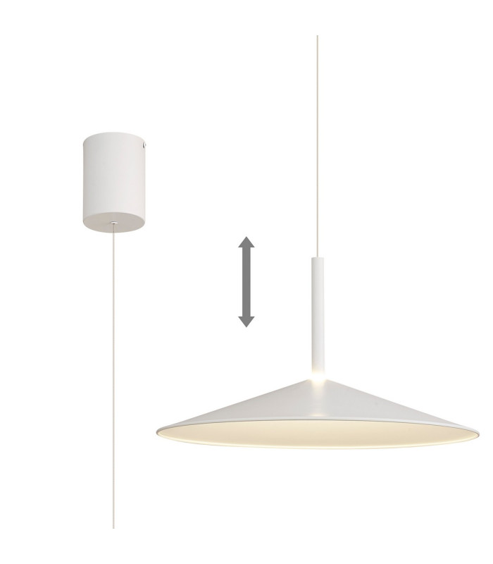 Calice 48cm Rise And Fall Pendant Dimmable 16W LED 3000K 1200lm White 3yrs Warranty-1