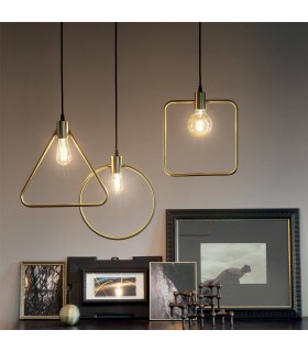 1 Light Ceiling Pendant Antique Brass, E27 - 2
