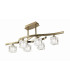 Cuadrax Rectangular Telescopic Semi Flush 6 Light G9 Antique Brass/Frosted Glass (0990)-1