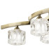 Cuadrax Rectangular Telescopic Semi Flush 6 Light G9 Antique Brass/Frosted Glass (0990)-4