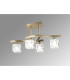 Cuadrax Square Semi Flush 4 Light G9 Antique Brass/Frosted Glass (0997)-2