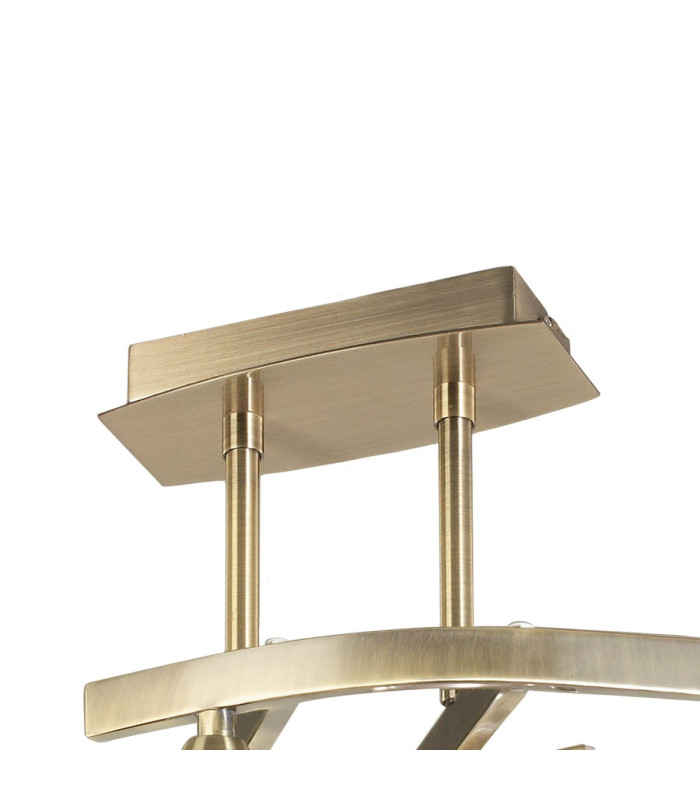 Cuadrax Square Semi Flush 4 Light G9 Antique Brass/Frosted Glass (0997)-3