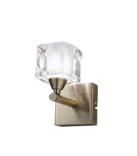 Cuadrax Wall 1 Light G9 Antique Brass/Frosted Glass (0992)-1