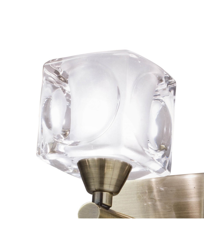 Cuadrax Wall 1 Light G9 Antique Brass/Frosted Glass (0992)-4