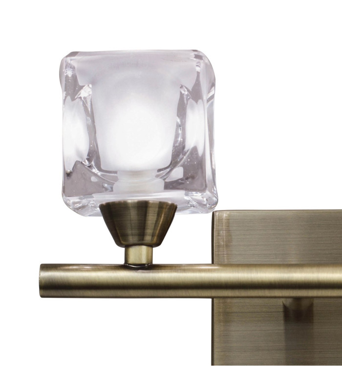 Cuadrax Wall 2 Light G9 Antique Brass/Frosted Glass (0993)-3