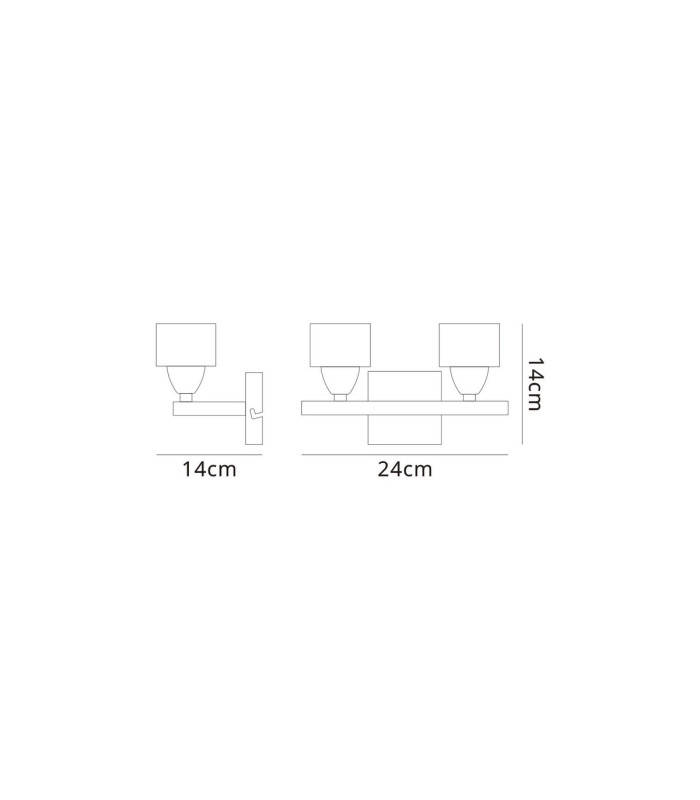 Cuadrax Wall 2 Light G9 Antique Brass/Frosted Glass (0993)-5