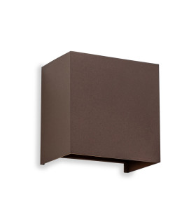 Davos XL Square Wall Lamp Dimmable 2x10W LED 2700K 1830lm IP65 Rust Brown 3yrs Warranty-1