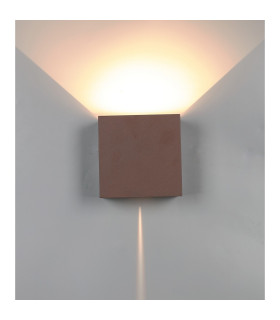 Davos XL Square Wall Lamp Dimmable 2x10W LED 2700K 1830lm IP65 Rust Brown 3yrs Warranty-2