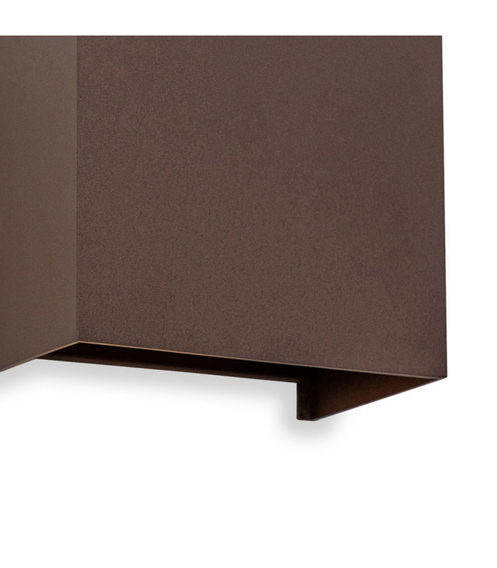 Davos XL Square Wall Lamp Dimmable 2x10W LED 2700K 1830lm IP65 Rust Brown 3yrs Warranty-4