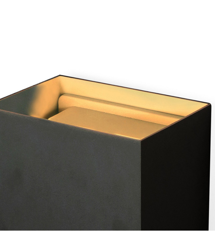 Davos XL Square Wall Lamp Dimmable 2x10W LED 2700K 1830lm IP65 Sand Black 3yrs Warranty-5