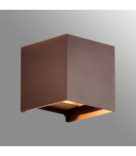 Davos Square Wall Lamp Dimmable 2 x 6W LED 2700K 1100lm IP54 Rust Brown 3yrs Warranty-2
