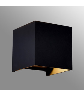 Davos Square Wall Lamp Dimmable 2 x 6W LED 2700K 1100lm IP54 Sand Black 3yrs Warranty-2