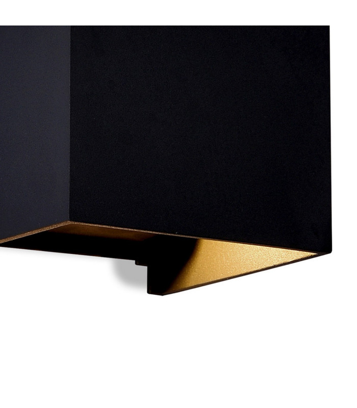 Davos Square Wall Lamp Dimmable 2 x 6W LED 2700K 1100lm IP54 Sand Black 3yrs Warranty-4