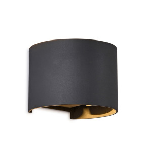 Davos Round Wall Lamp Dimmable 2 x 6W LED 2700K 1100lm IP54 Anthracite 3yrs Warranty-1
