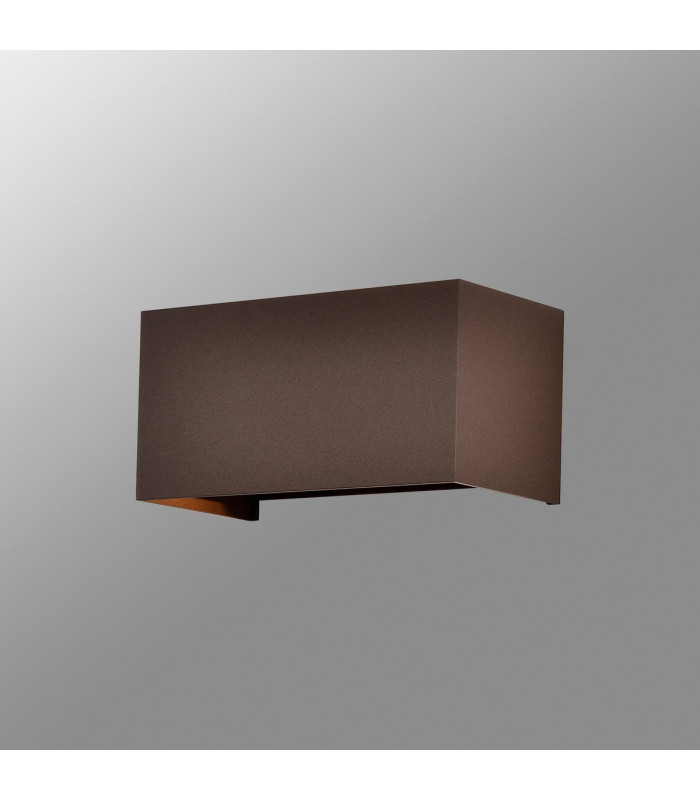 Davos Rectangle Wall Lamp Dimmable 4 x 6W LED 2700K 2200lm IP54 Rust Brown 3yrs Warranty-2