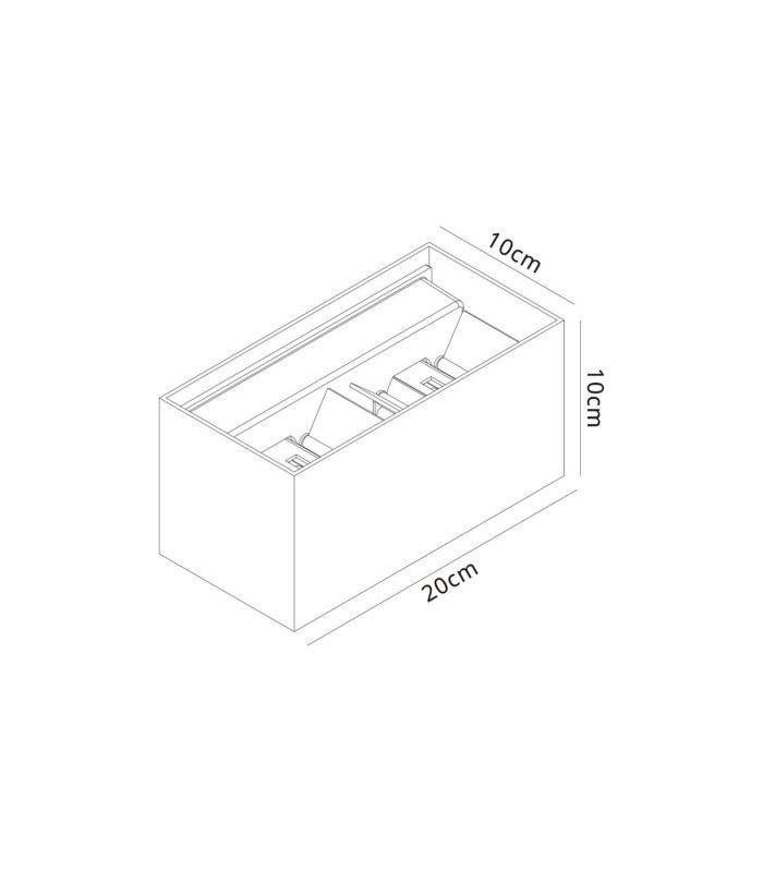 Davos Rectangle Wall Lamp Dimmable 4 x 6W LED 2700K 2200lm IP54 Sand Black 3yrs Warranty-5