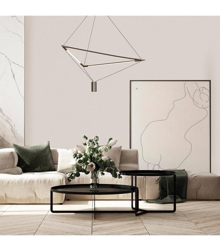 Electra Large Pendant 7W + 25W LED 3000K 2500lm Black / Black Chrome / White Acrylic 3yrs Warranty-3