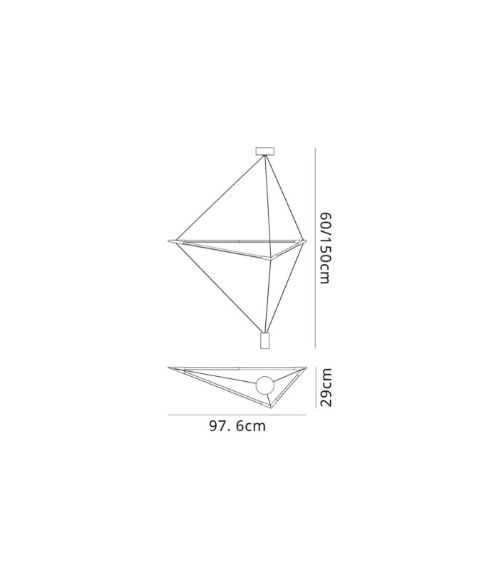 Electra Large Pendant 7W + 25W LED 3000K 2500lm Black / Black Chrome / White Acrylic 3yrs Warranty-7