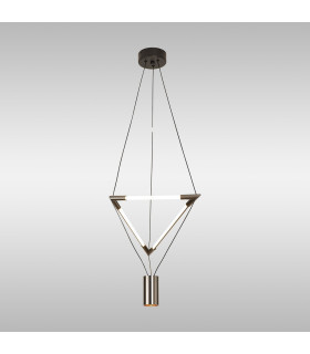 Electra Small Pendant 7W + 14W LED 3000K 1600lm Black / Black Chrome / White Acrylic 3yrs Warranty-2