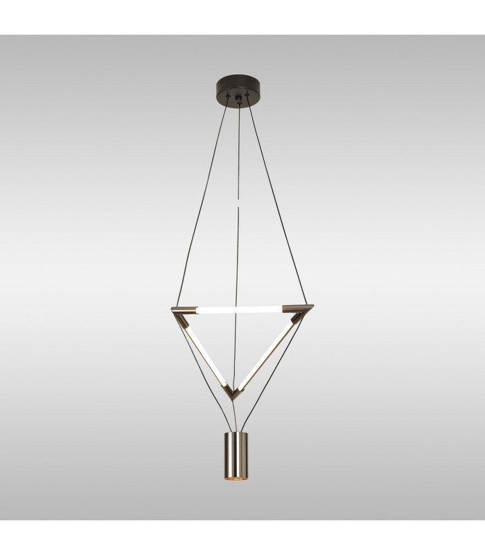 Electra Small Pendant 7W + 14W LED 3000K 1600lm Black / Black Chrome / White Acrylic 3yrs Warranty-2