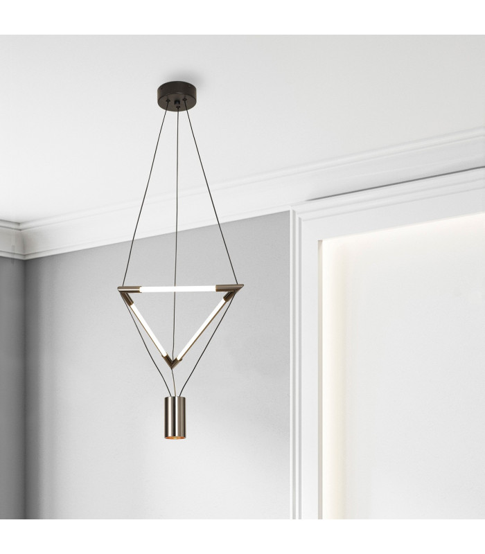 Electra Small Pendant 7W + 14W LED 3000K 1600lm Black / Black Chrome / White Acrylic 3yrs Warranty-4