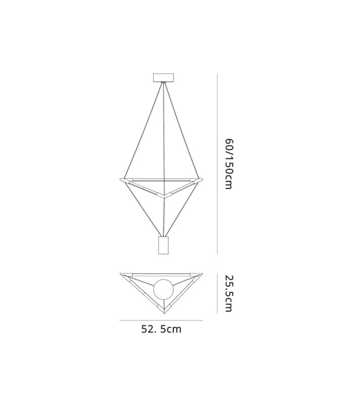 Electra Small Pendant 7W + 14W LED 3000K 1600lm Black / Black Chrome / White Acrylic 3yrs Warranty-7