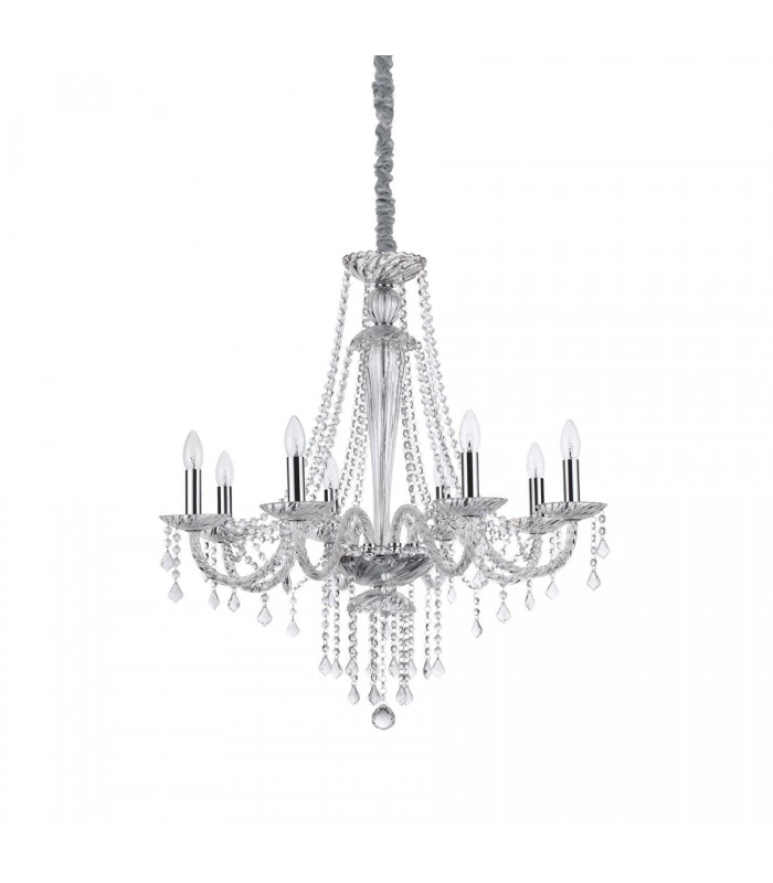 8 Light Pendant Light Trasparent, E14 - 1