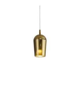 Elsa Assembly Pendant (WITHOUT PLATE) With Champagne Glass Shade 1 Light E27 Gold Glass With Frosted Inner Cone-1