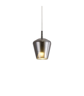 Elsa Assembly Pendant (WITHOUT PLATE) With Inverted Bell Shade 1 Light E27 Chrome Glass With Frosted Inner Cone-1