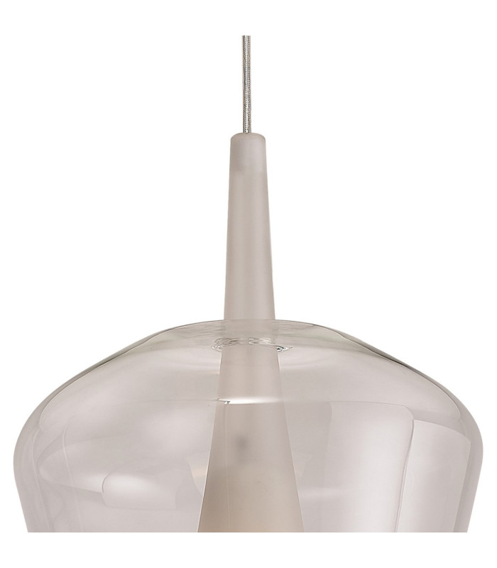Elsa Assembly Pendant (WITHOUT PLATE) With Inverted Bell Shade 1 Light E27 Clear Glass With Frosted Inner Cone-3