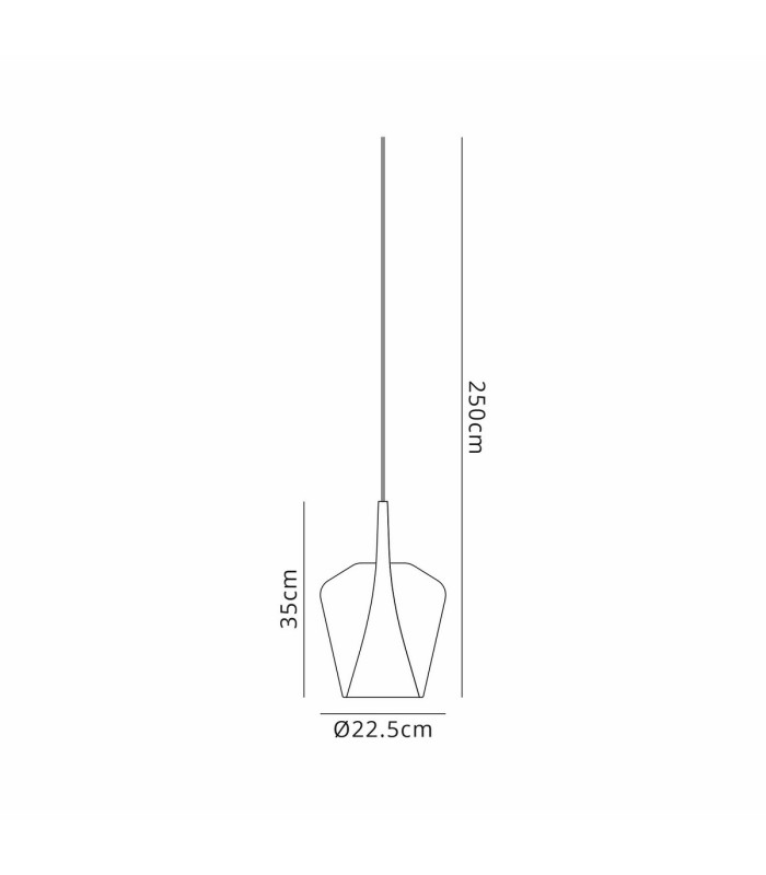 Elsa Assembly Pendant (WITHOUT PLATE) With Inverted Bell Shade 1 Light E27 Clear Glass With Frosted Inner Cone-5