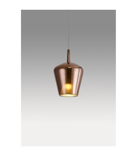 Elsa Assembly Pendant (WITHOUT PLATE) With Inverted Bell Shade 1 Light E27 Copper Glass With Frosted Inner Cone-2