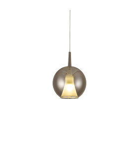 Elsa Assembly Pendant (WITHOUT PLATE) With Round Shade 1 Light E27 Chrome Glass With Frosted Inner Cone-1