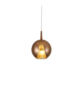 Elsa Assembly Pendant (WITHOUT PLATE) With Round Shade 1 Light E27 Copper Glass With Frosted Inner Cone-1