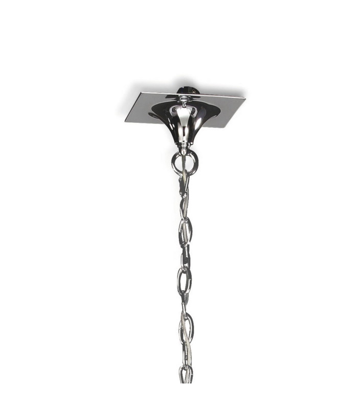 Eve Linear Pendant 2 Arm 4 Light E27 Polished Chrome With Spanish Corrugated White Oval Shades-3
