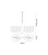 Eve Linear Pendant 2 Arm 4 Light E27 Polished Chrome With Spanish Corrugated White Oval Shades-6