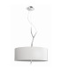 Eve Single Pendant 3 Light E27 Polished Chrome With Spanish Corrugated White Round Shade-1