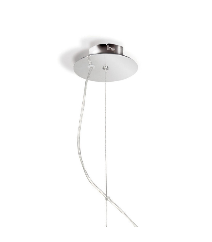 Eve Single Pendant 3 Light E27 Polished Chrome With Spanish Corrugated White Round Shade-3