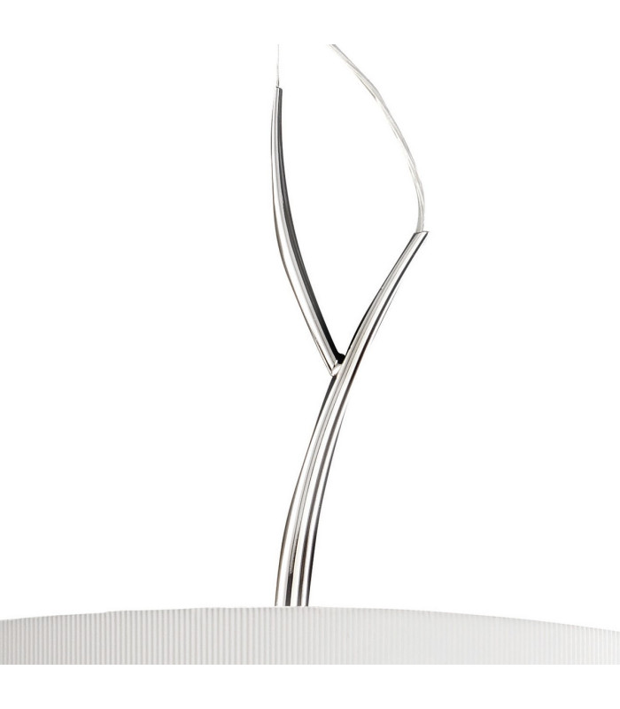 Eve Single Pendant 3 Light E27 Polished Chrome With Spanish Corrugated White Round Shade-4