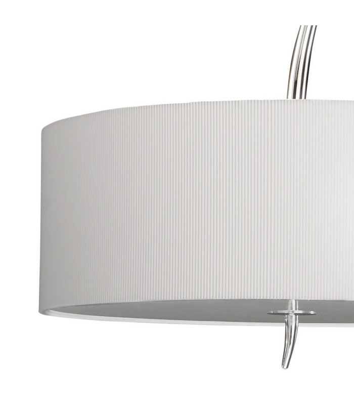 Eve Single Pendant 3 Light E27 Polished Chrome With Spanish Corrugated White Round Shade-5